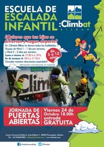 Jornada de puertas abiertas de la escuela de escalada infantil Climbat Bilbao
